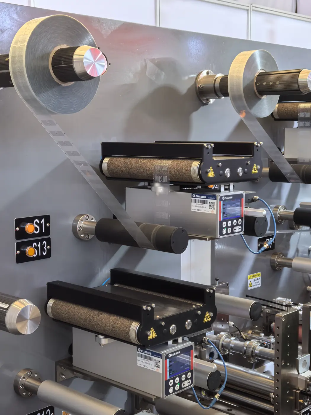 EURDOW integrated web guide on a narrow web label press, Labelexpo Asia 2025